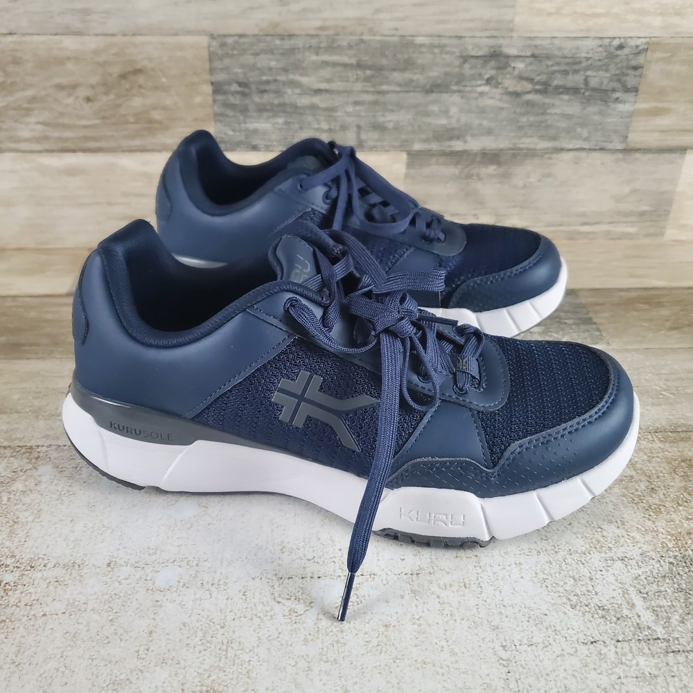 KURU Quantum 2.0 Mens‎ Shoe Sz 9 W Indigo Blue Slate Gray Mesh Lace Up Sneaker